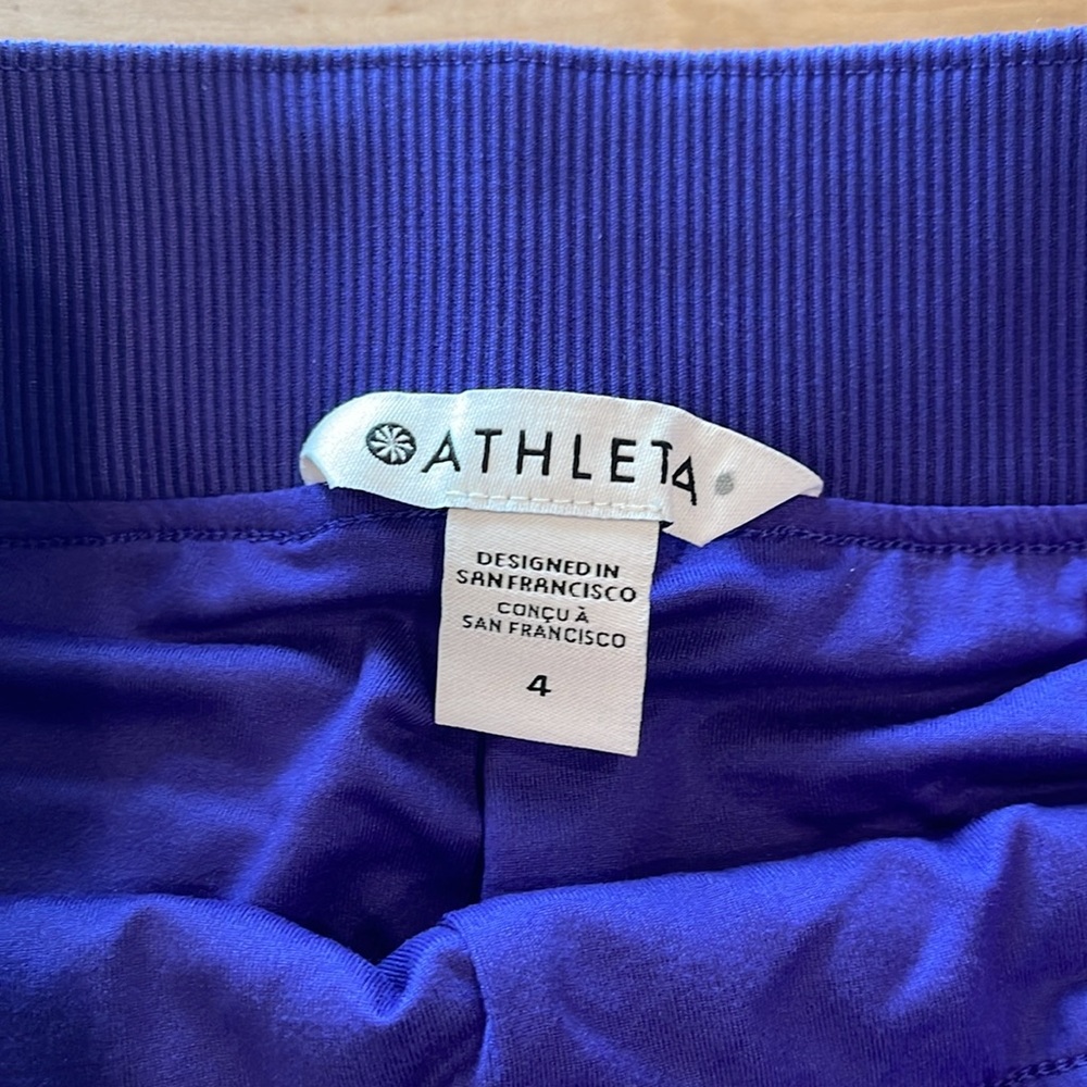 NWT Athleta Brooklyn Lined Pants Royal Purple Athleisure Pilates 4 High Rise - Picture 9 of 11